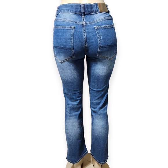 Tommy Hilfiger High Rise Distressed Blue Jeans - Picture 2 of 9